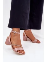 Dámské Sandály Na Podpatku S  Béžové model 21695212 - VINCEZA