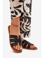 Dámské Pantofle Na Plochém Podpatku Černé Mirona Dámské Pantofle Na Plochém Podpatku Černé Mirona