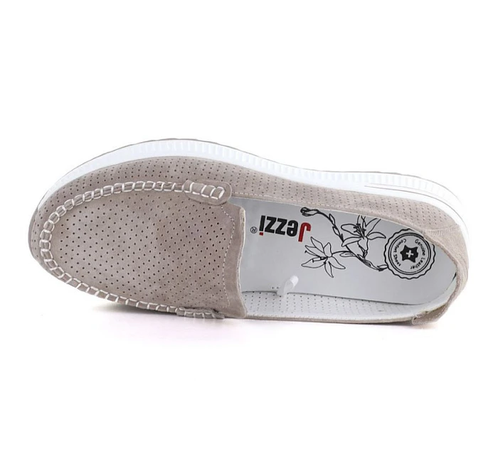 Kožené mokasíny na silné podrážce ažurové fango Jezzi model 22081791 - Hikvision