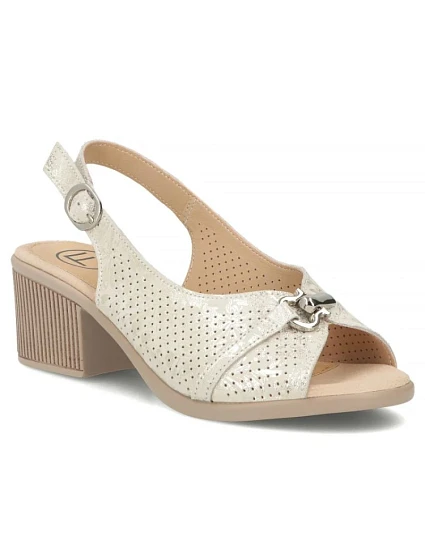 Dámské kožené sandály na klínku zlaté Filippo DS7645