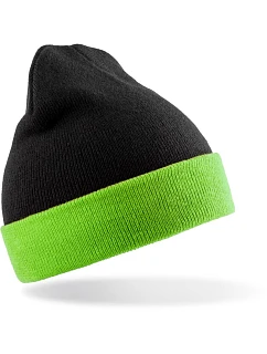 Result Headwear RC 930X Pletená čepice "Black Compass" 28.930X black/lime