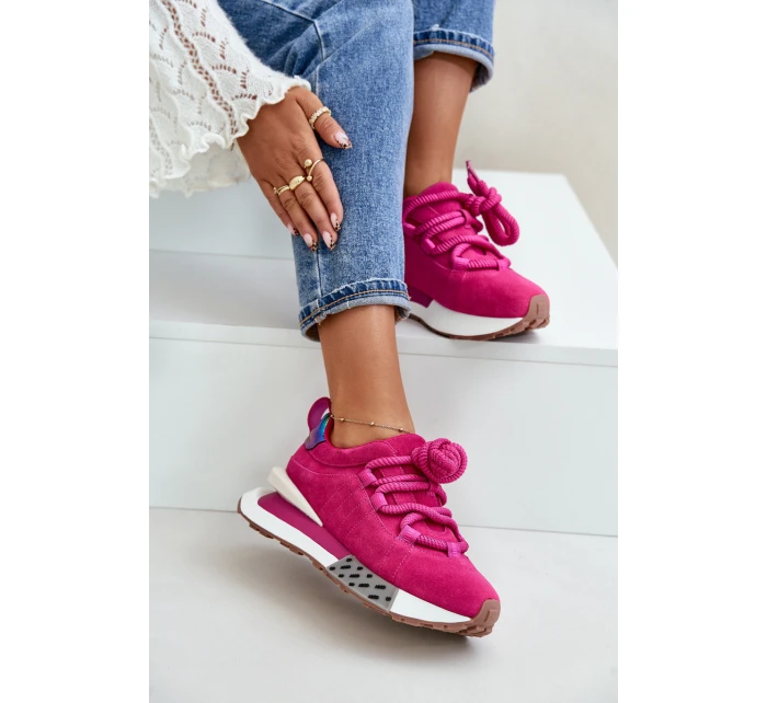 Dámské Zamszové Tenisky Na Platformě S Šněrováním Fuchsie Artiker model 21671689 - Boto Dámské Zamszové Tenisky Na Platformě S Šněrováním Fuchsie Artiker model 21671689 - Boto