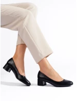 Trendy  lodičky černé dámské na plochém podpatku