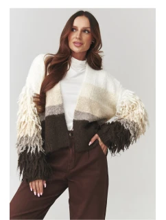 Svetr na zapínání  model 220771 Makadamia