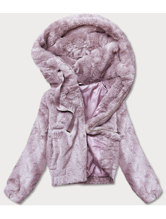 Krátká růžová dámská kožešinová bunda model 17552870 - S'WEST