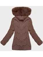 Dámská plus size zimní bunda s kapucí S'west chocolate (B8300-14)
