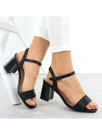 Dámské černé sandály na jehlovém podpatku Vinceza 62228