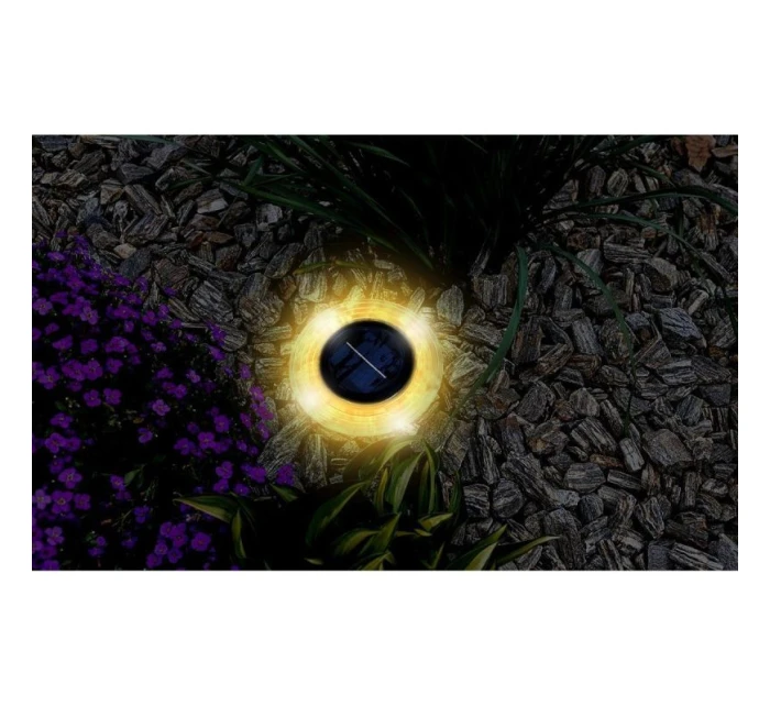 SOLÁRNÍ DISKOVÉ SVĚTLO 28 LED PRO MONTÁŽ NA ZEM NEBO NA STĚNU