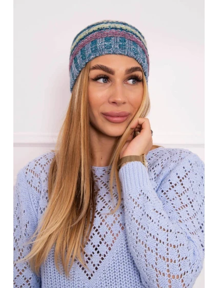 Fleecová čepice Krystyna K207 fuchsiová+modrá