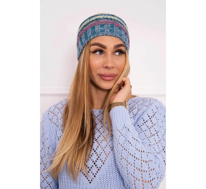 Fleecová čepice Krystyna K207 fuchsiová+modrá