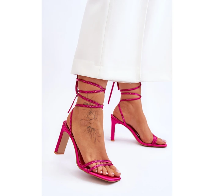 Elegantní vázané sandály s kamínky Fuchsie Nessy Elegantní vázané sandály s kamínky Fuchsie Nessy