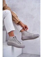 Dámské Tenisky Big Star Vysoké Zateplené Šedé GG274070 Dámské Tenisky Big Star Vysoké Zateplené Šedé GG274070