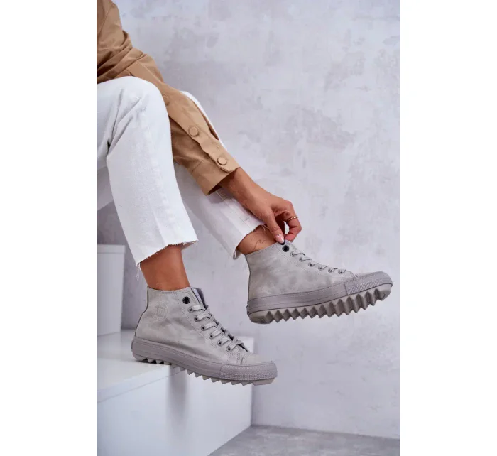 Dámské Tenisky Big Star Vysoké Zateplené Šedé GG274070 Dámské Tenisky Big Star Vysoké Zateplené Šedé GG274070