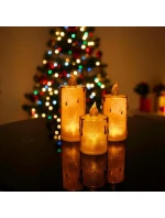 DEKORATIVNÍ SVÍČKA 12,5 CM JANTAROVÁ TEPLÁ BÍLÁ 1 LED