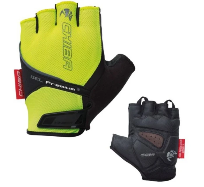 Rukavice CHIBA Gel Premium S neonově žluté