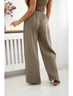 Mušelínové kalhoty se širokou nohavicí fango