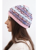 Dámská zimní vlněná čepice s ozdobnými krystalky K399 černá