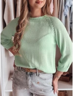 Dámský oversize svetr SOFTICAN světle zelený FashionStreet MY2433 Dámský oversize svetr SOFTICAN světle zelený FashionStreet MY2433