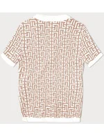 Béžová dámská úpletová halenka s krátkými rukávy (009) Béžová dámská úpletová halenka s krátkými rukávy (009)