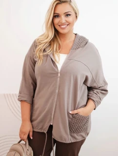 Dámská mikina Plus Size bavlněná oversize s dlouhým rukávem fango