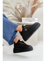 Sneakersy Dámské Sportovní Boty Zateplené Na Masivní Podešvi Černé Ardiela Sneakersy Dámské Sportovní Boty Zateplené Na Masivní Podešvi Černé Ardiela