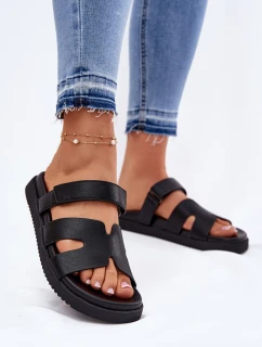 Dámské Pantofle Na Suchý Zip model 21697774 Černé - VINCEZA