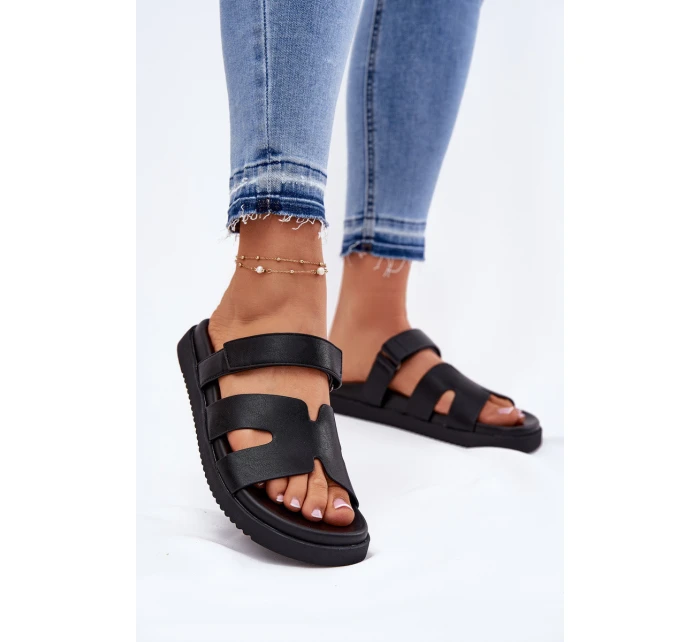 Dámské Pantofle Na Suchý Zip model 21697774 Černé - VINCEZA