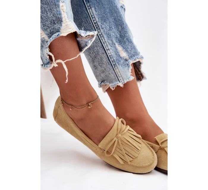 Dámské mokasíny s třásněmi Žluté model 21915094 - Boto Dámské mokasíny s třásněmi Žluté model 21915094 - Boto