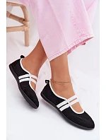 Sportovní baleríny s elastickými pásky Černé Donatella