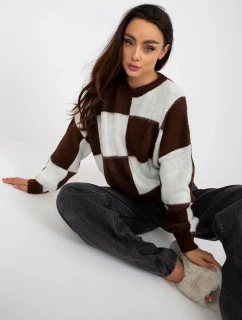 Sweter EM SW  biało brązowy model 21127109 - FPrice