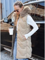 Dámská prošívaná béžová vesta Dstreet model 21993342 - FashionStreet