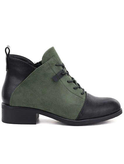 Dámské zateplené semišové kotníkové boty, zelené, M. model 22399763 - M. Daszyński Dámské zateplené semišové kotníkové boty, zelené, M. model 22399763 - M. Daszyński