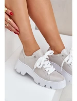 Tenisky Sportovní Boty Na Platformě model 21683579 Stříbrné - CheBello Tenisky Sportovní Boty Na Platformě model 21683579 Stříbrné - CheBello