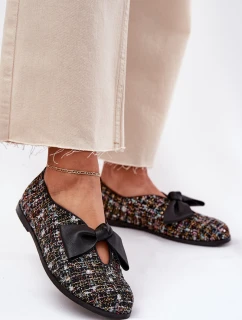 Kožené Baletky S Mašlí Laura Messi 2921 Černé