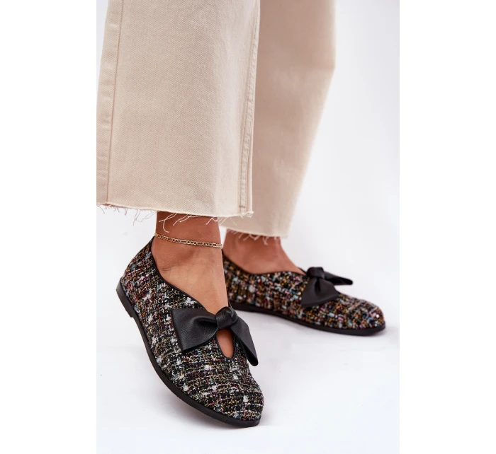 Kožené Baletky S Mašlí model 21695709 Černé - Laura Messi Kožené Baletky S Mašlí model 21695709 Černé - Laura Messi