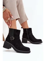 Dámské kotníkové boty na s přezkou černé model 21707424 - Boto Dámské kotníkové boty na s přezkou černé model 21707424 - Boto