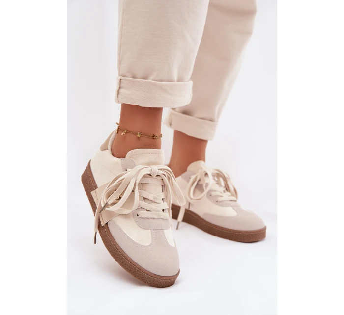Dámské tenisky s ozdobným detailem Béžové model 21954604 - Boto