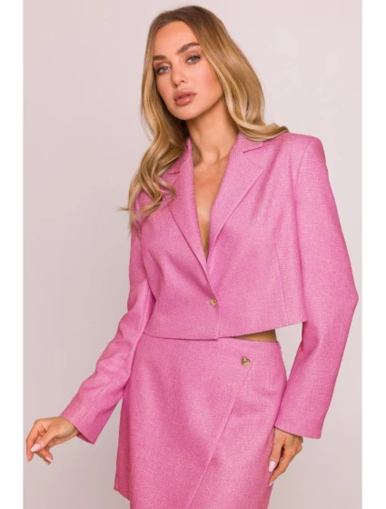 M853 Oříznuté sako - fuchsiová M853 Oříznuté sako - fuchsiová