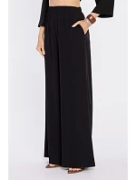 M906 Palazzo kalhoty s pružným pasem a bočními kapsami - černé