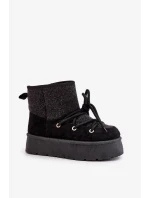 Sněhule s vázáním na platformě černé Mavora Sněhule s vázáním na platformě černé Mavora