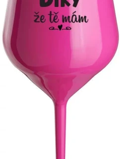 růžová nerozbitná sklenice na víno 470 ml model 21865029 - Giftela