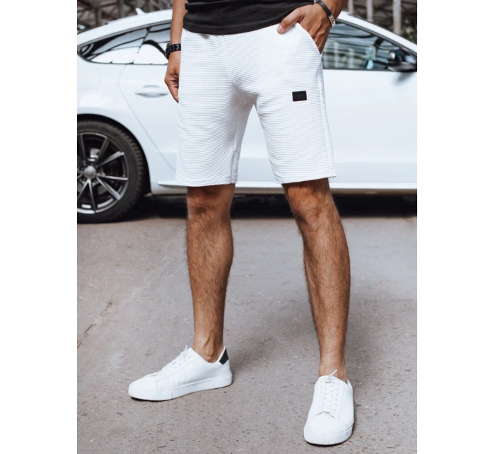 FashionStreet pánské bílé teplákové šortky SX2384