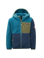 Trollkids Dětská fleecová bunda Aurlandsfjord Bunda s kapucí modrá/zelená (466-104)
