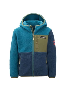 Trollkids Dětská fleecová bunda Aurlandsfjord Bunda s kapucí modrá/zelená (466-104)
