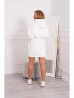 Zateplené šaty s kapucí ecru Zateplené šaty s kapucí ecru