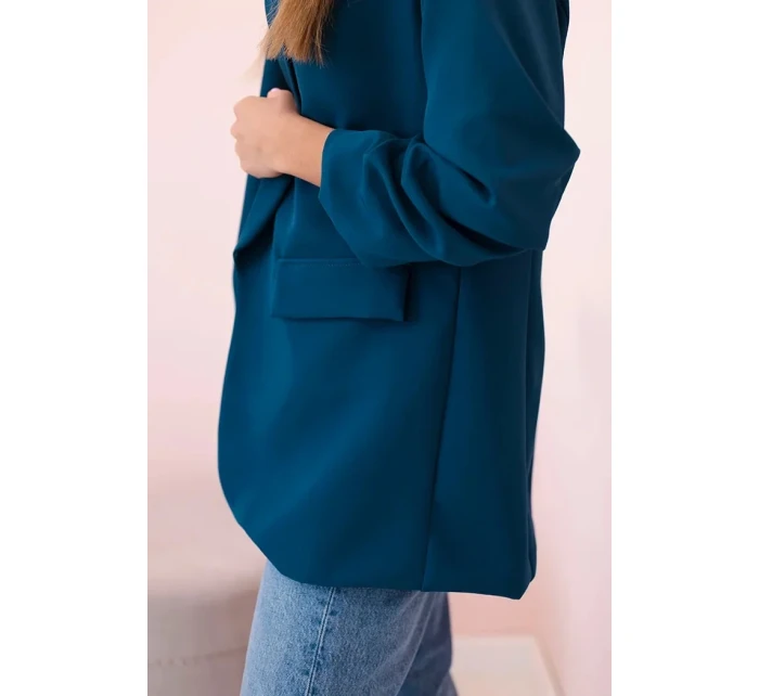 Sako s klopami elegantní tmavě model 21399748 - K-Fashion Sako s klopami elegantní tmavě model 21399748 - K-Fashion