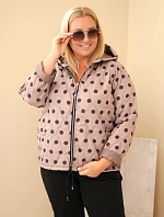 Dámská bunda Plus Size s kapucí puntíky fango