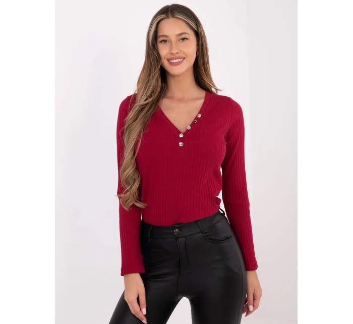 Bluzka RV BZ model 21801828 bordowy - FPrice Bluzka RV BZ model 21801828 bordowy - FPrice