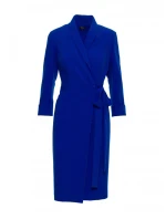 S415 Košilové šaty vázané v pase - královská modř S415 Košilové šaty vázané v pase - královská modř