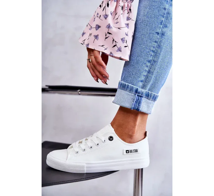 Dámské nízké kožené tenisky Big Star model 19974656 Bílé - Big Star Shoes Dámské nízké kožené tenisky Big Star model 19974656 Bílé - Big Star Shoes